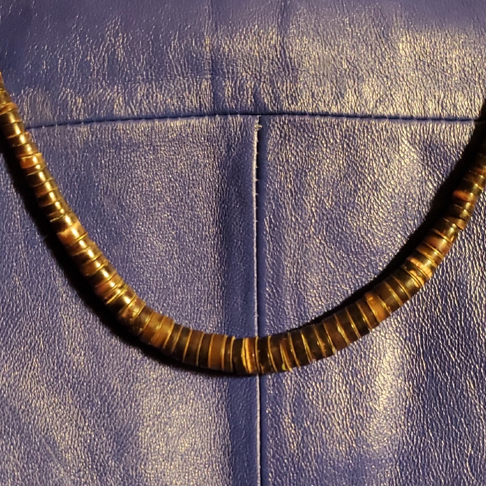 Mens Heishi  Bead Necklace Vintage Santos Domingo 26" Long